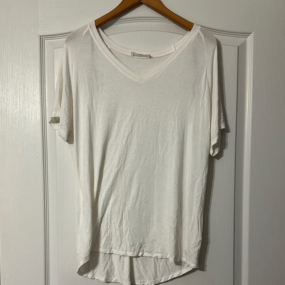 White V-Neck Women's Top